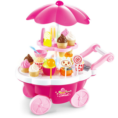 Children's Light Music Simulation Mini Supermarket Ice Cream Shop Candy Trolley Play House Toy