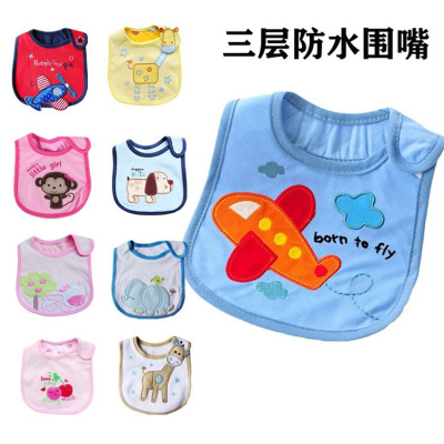 Amazon Baby Bib Bib Newborn Three-Layer Waterproof Bib Maternal and Children's Product Factory Wholesale