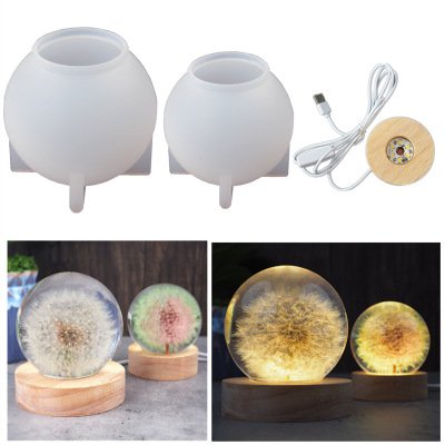DIY Crystal Glue Epoxy Resin Resin Integrated Ball Crystal Ball Small Night Lamp Mirror Silicone Mold