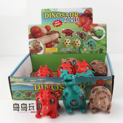 TPR Soft Rubber Dinosaur Bead Ball Squeezing Toy Animal Vent Ball Decompression Children 'S Toy Decompression Bead Ball Wholesale