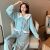 Coral Velvet Pajamas Women's Autumn Winter Nightgown Flannel Mid-Length Sweet Cute Loungewear Two-Piece Set Can Go out