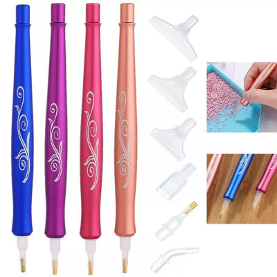 New Diamond Painting Tool Point Rhinestone Pen Alloy Color Printing Double-Headed Customizable Logo Diamond Painting Point Rhinestone Pen