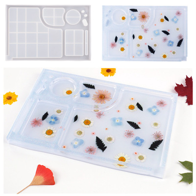 DIY Crystal Glue Mirror Silicone Mold Reel Cigarette Cigarette Tray Makeup Palette Ashtray Hemp Leaf Decoration