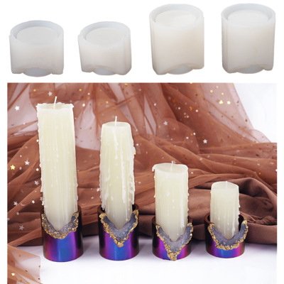 DIY Epoxy Resin Crystal Candlestick Candle Base Storage Cup Vug Cup Mirror Silicone Mold