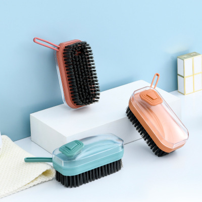 Internet Celebrity Clothes Cleaning Brush TikTok Automatic Liquid Adding Cleaning Brush Plastic Replaceable Sponge Brush Wok Brush Shoes Bathtub