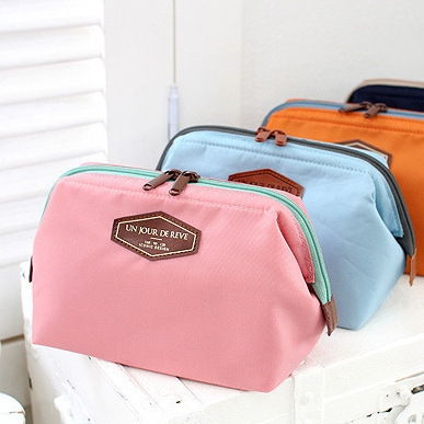 Korean Multi-Functional Cosmetics Storage Bag Frog Mouth Buggy Bag Cotton Makeup Bag Travel Portable Toiletry Bag