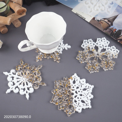 DIY Epoxy Resin Epoxy Crystal Handmade Snowflake Coaster Decoration Desktop Petal Lace Ornament