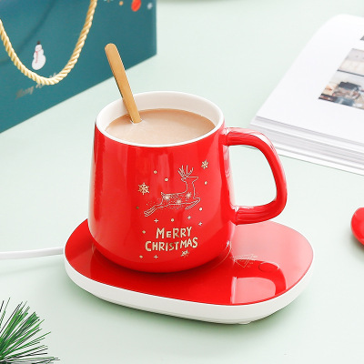 Christmas mug Thermal Cup Ceramic Mug Smart Heating 