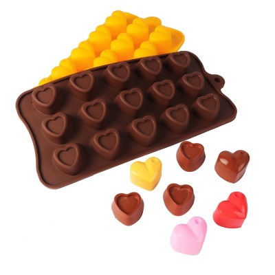 Silicone Mold Heart-Shaped Chocolate Mold DIY Handmade Cake Mold Ice Grid Mold Jelly Pudding High Temperature Resistance