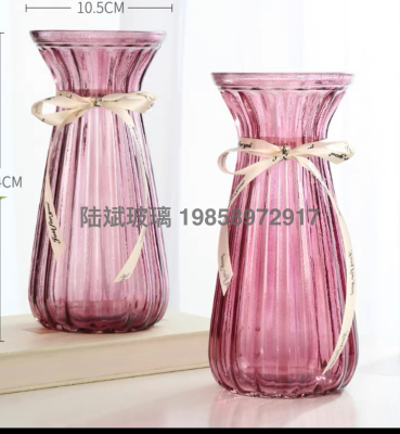 Creative Transparent Glass Vase European Hydroponic Green Dill Plant Vase Lily and Dracaena Sanderiana Vase Dried Flower Ornaments