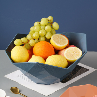 Factory Direct Supply New Geometric Fruit Plate Living Room Lazy Storage Pot Office Desk Surface Panel Snack and Fruit Plate