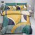 Fashion Simple Geometric Pattern Ling-Shaped Color Blocking Four-Piece Bedding Set