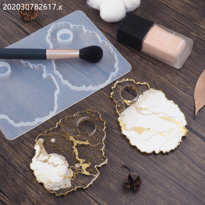 DIY Crystal Glue Epoxy Resin Makeup Tray Dish Irregular Agate Mirror Silicone Mold