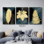 3 Combination Golden Feather Landscape Oil Painting and Mural Decorative Painting Photo Frame Cloth Painting Decorative Calligraphy and Painting Hanging Picture Decoration Craft