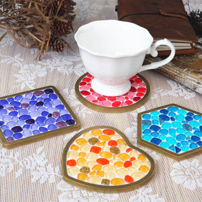 DIY Epoxy Resin Epoxy Love Hexagon round and Square Irregular Mosaic Coaster Mirror Silicone Mold