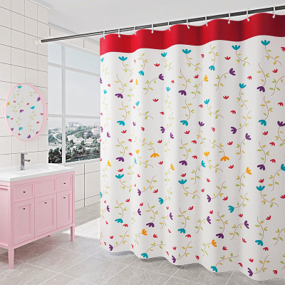 Factory Direct Supply New Shower Curtain Thickened Waterproof Polyester Fabrics Shower Curtain Wholesale Hotel Bathroom Curtain Waterproof