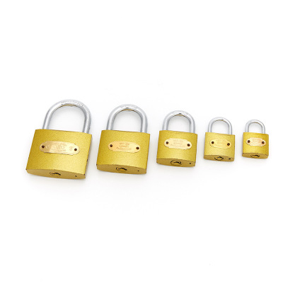 Lock Padlock Iron Padlock Golden Lock Retro Domestic Bedroom Office Padlock One-Word Label Golden Lock