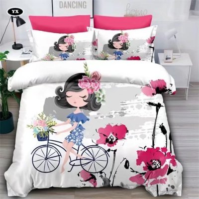 Cartoon Three-Piece Four-Piece Set Cute Fashion Beddings Quilt Cover Bed Sheet and Pillowcase