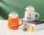 Happy Planet Bead Cover Ceramic Cup Cartoon Animal Fox Mug with Lid Office Water Glass