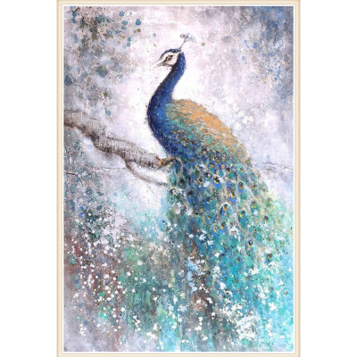 DIY Living Room Decoration Full Diamond Painting Oil Painting Blue Peacock Hanging Painting Crafts Foreign Trade Cross-Border Hot One Piece Dropshipping
