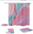 Support Cross-Border E-Commerce Digital Printing Set Bathroom Set Shower Curtain Foot Mat U-Shaped Mat Toilet Seat Cover Pad