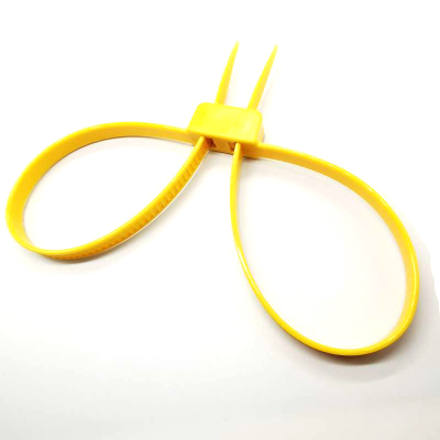 Self-Locking Double Buckle Tie 12 X700mm Plastic Handcuffs Hand Binding Yellow Black and White Cable Tie Pieces Cable Tie Hand Cuff Ribbon