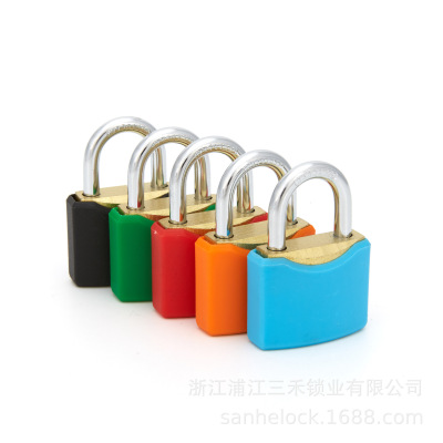 Lock Padlock Iron Padlock Shell Lock Colorful Shell Copper Yellow Lock Household Iron Color Padlock Luggage Lock Spot