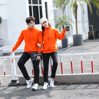 Spring and Autumn Pure Color Couple Casual Trend Stand Collar Sweater Cotton Silver Fox Velvet Slim Fit Fashion Clothes