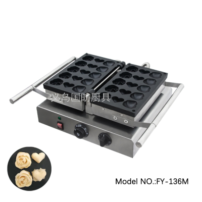 FY-136m Rose Pie Waffle Electromechanical Hot Specialty Breakfast Internet Celebrity Snack Commercial Venture Stall Machine