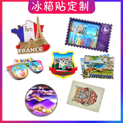 Refridgerator Magnets Customized Wood PVC Acrylic-Based Resin Epoxy Glass Tourism Souvenir Gift Magnetic Refridgerator Magnets