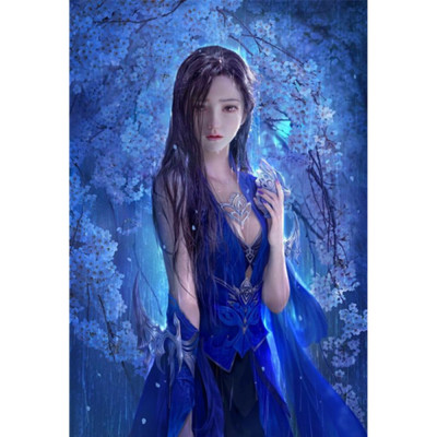 Creative 5diy Full Diamond Painting in the Rain Girl Home Crafts Foreign Trade Cross-Border Hot Customization One Piece Dropshipping