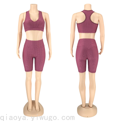 Joya Gym Yoga Clothes Bra Fifth Pants Suit Women Running Yoga Pants Hot Sale Short Sportswear Suit