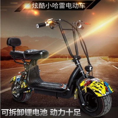 Mini Harley Small Harley Double Folding Electric Car Adult Carrying Children's Scooter Wide Tire Lightweight Harley Battery