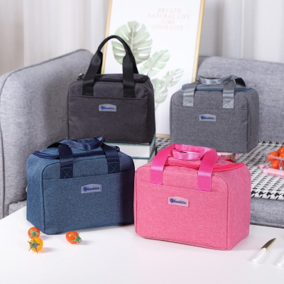 New Lunch Box Bag Thermal Bag Square Lunch Bag Thickened Cationic Aluminum Foil Rice Lunch Bag Simple Cross-Border