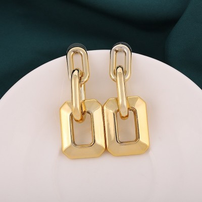 Fashion Exaggerated Earrings Cross-Border Hot European and American Earrings Gold CCB Long Ins Retro Style Earrings