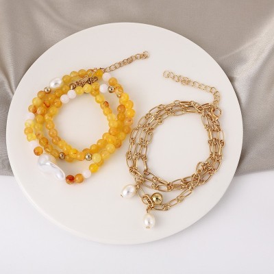 European and American Clavicle Chain Creative Personalized Necklace Factory Direct Supply Simple Double-Layer Necklace