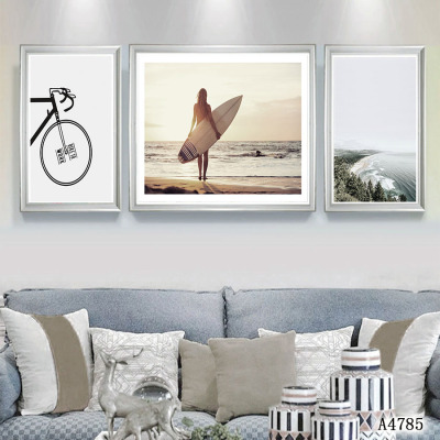 Picture Frame Elk Landscape Oil Painting and Mural Decorative Painting Photo Frame Cloth Painting Decorative Calligraphy and Painting Hanging Picture Decoration Craft Bedside