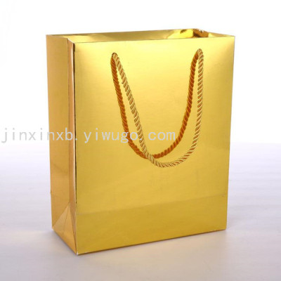 Factory Direct Sales Gold & Silver Card Paper Bag Glitter Film Handbag Kraft Paper Bag Ivory Board Bag Gift Candy Paper Bag