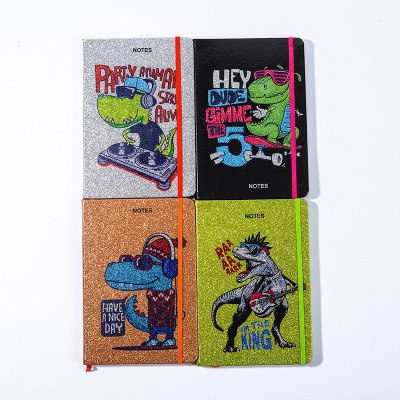 Flash Dinosaur A5a6 Portable Small Notebook Diary Student Creativity Gift Stationery Strap Notebook