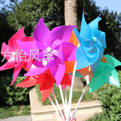 21cm Advertising Building Farm Wedding Celebration Decoration Six-Leaf Solid Color Windmill Garden Outdoor Waterproof Children