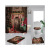 Christmas Pattern Polyester Digital Printing Shower Curtain Punch-Free Bathroom Curtain Three-Piece Set Shading Bathroom Curtain