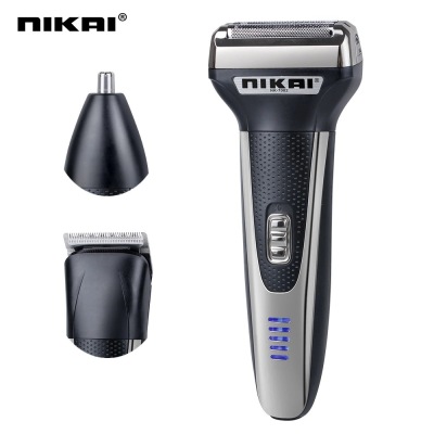 Factory Direct Sales Reciprocating Multifunctional 3-in-1 Double Cutter Head Electric Shaver Washing Shaver Nasal Knife 7082