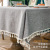 Amazon Cotton Linen Tablecloth Waterproof Oil-Proof Disposable Solid Color Meal Fabric Restaurant and Tea Table Rectangular Tassel Tablecloth