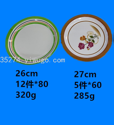 Melamine Stock Melamine Tableware Melamine Dish Disc Deep Plates Plate Dish Imitation Ceramic Plate Large Goods in Yiwu