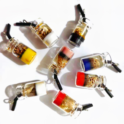 Resin Tea Beverage Glass Bottle Pendant DIY Earrings Necklace Keychain Pendant Accessories