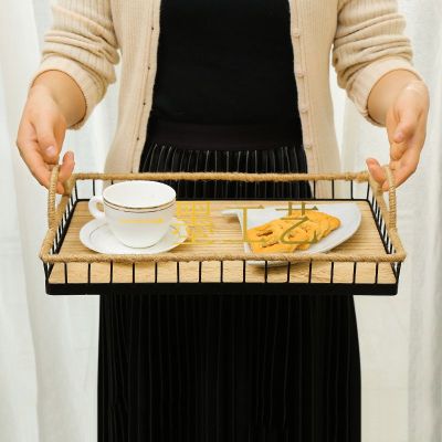 Iron Wood Pallet Wedding Celebration Dessert Cake Stand Art out Plate Vintage Wooden Tray Snack Storage Basket