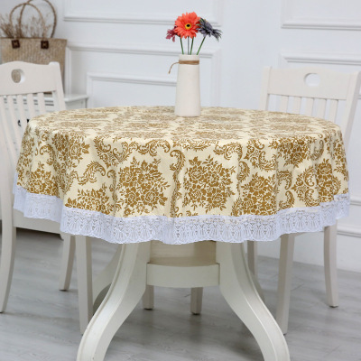 Thickened round Tablecloth Environmentally Friendly Fleece-Lined Plastic Large round Tablecloth round Tablecloth PVC Tablecloth Waterproof Oil-Proof Disposable