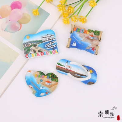 Spot Beach Tourist Attractions Refridgerator Magnets Creative Colorful Magnetic Paste Three-Dimensional Magnet Tourist Souvenirs Refridgerator Magnets