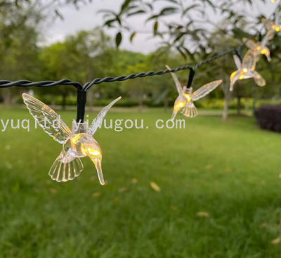 Bird Lighting Chain Outdoor Holiday Decoration Solar-Powered String Lights Lighting Chain Hummingbird Lighting Chain