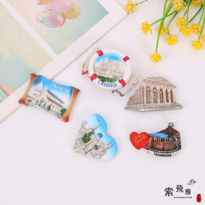 Suofeiya Craft World Tourist Souvenirs Handwritten Letter Collection Gifts Resin Refrigerator Magnet
